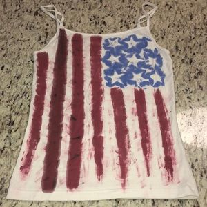 Retro Flag Tank, White, Medium